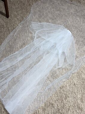 Long White Bridal Veil - Sheer Tulle